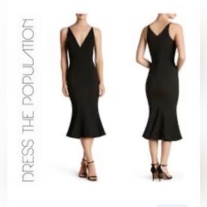 Dress the Population Midi Black Dress